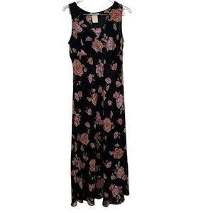Vintage 90s Floral Sheer Maxi Dress